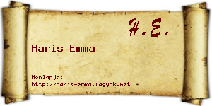 Haris Emma névjegykártya